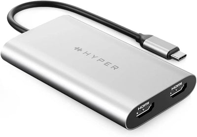 HYPERDRIVE USB-C TO DUAL HDMI ADAPTER+PD OVER USB (M1) CONNECT 2 DI...