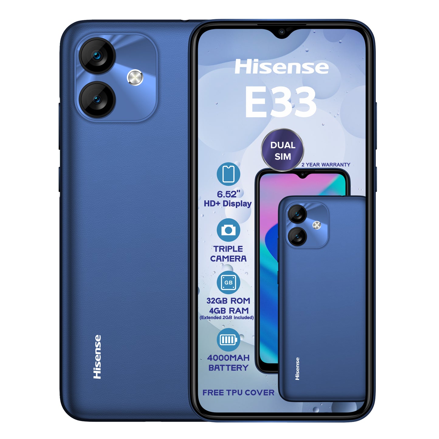 Hisense E33 32GB Dual SIM Smartphone - Blue