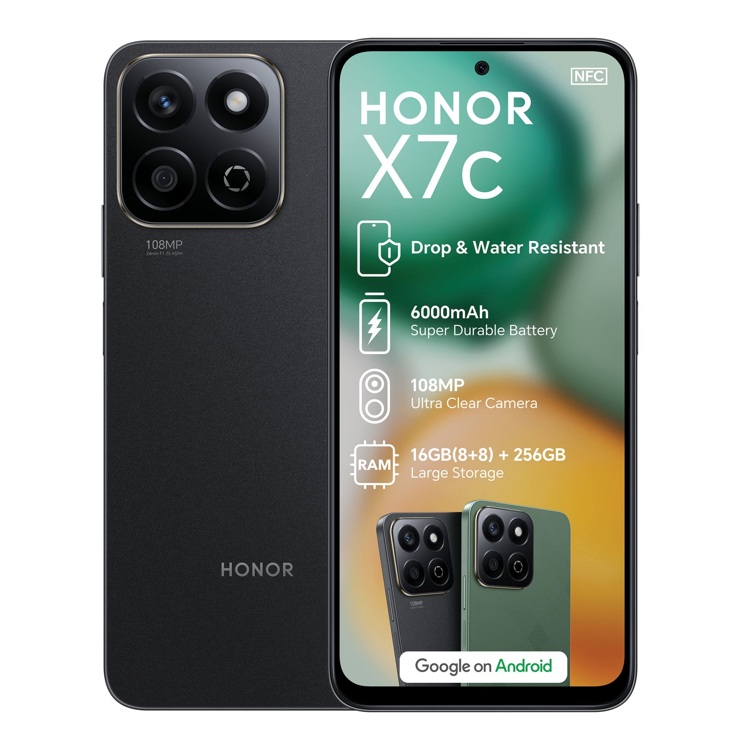 Honor X7c 256GB Dual SIM Smartphone - Midnight Black