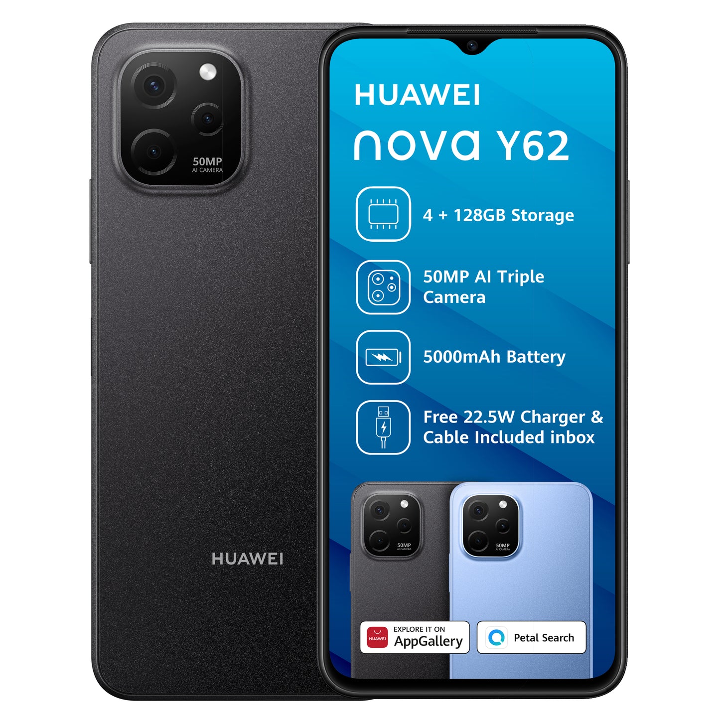 Huawei Nova Y62 128GB Dual SIM Midnight Black