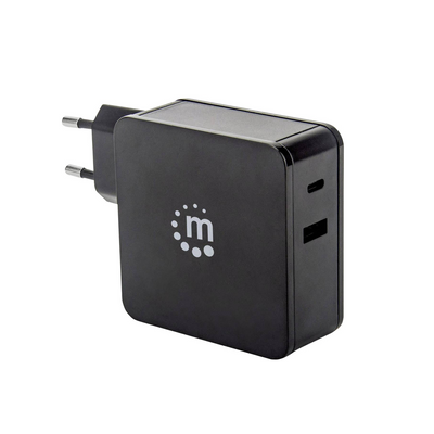 Manhattan Power Delivery Wall Charger - 60 W USB-C Power Delivery Port (up to 60 W), USB-A Charging Port (up to 2.4 A)
