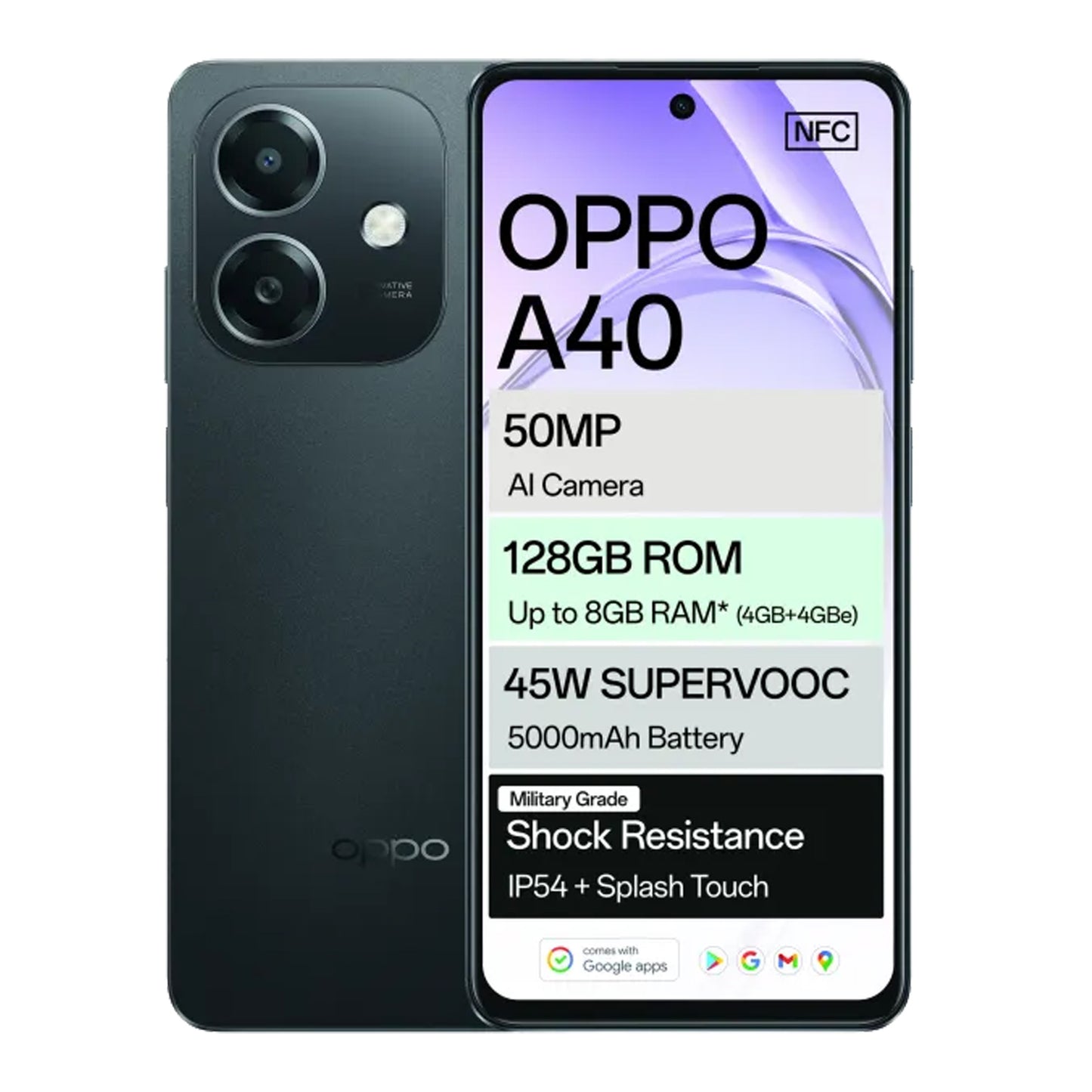Oppo A40 128GB Dual SIM Black