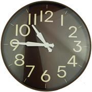 Casey Wall Clock Woodgrain outer rim with Brown details