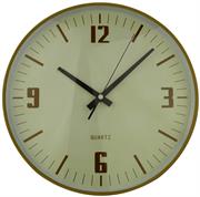Casey Wall Clock Pine outer rim with Beige details 30cm