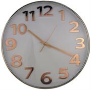 Casey Wall Clock Rose Gold outer rim with White details