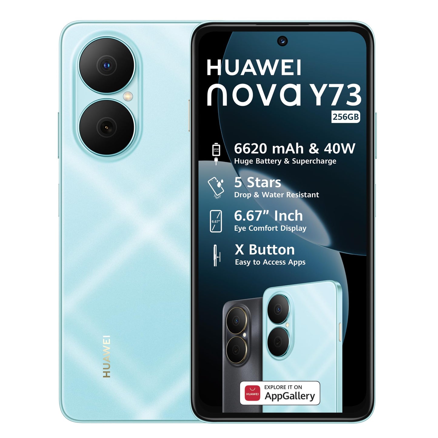 Dual SIM / HMS EMUI 12.0 / 6.67' HD+ /1604x720 /8GB+128GB /8MP Front Camera/ 50MP+2MP+2M Rear Camera / 6620mAh Battery