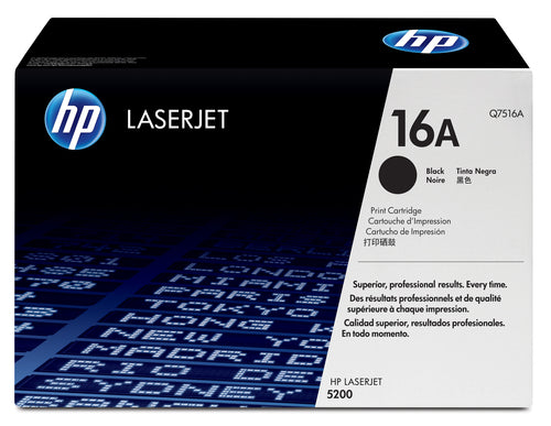 HP 16A LASERJET 5200 BLACK PRINT CARTRRIDGE PRINTS APPROXIMATELY 12...