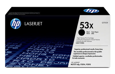 HP 53X LASERJET Q7553X BLACK PRINT CARTRIDGE PRINTS APPROXIMATELY 7...