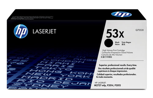 HP 53X LASERJET Q7553X BLACK PRINT CARTRIDGE PRINTS APPROXIMATELY 7...