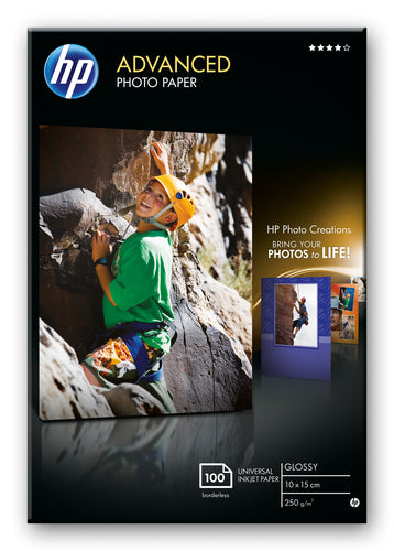HP ADV PHOTO PAPER 10X15 GLOSSY 100SHTS