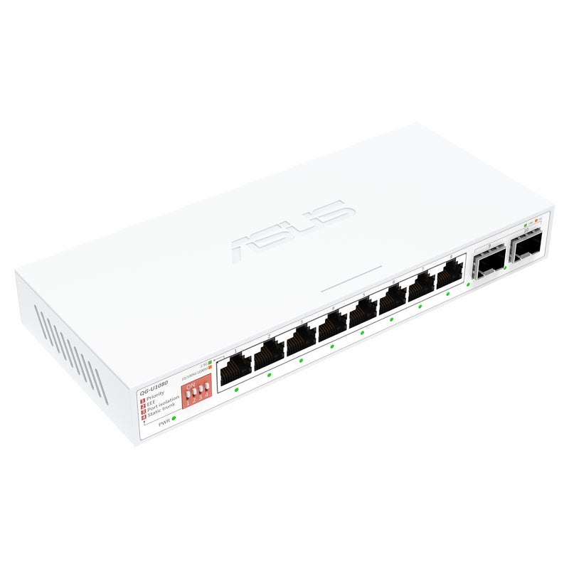 ASUS 8x2.5G + 2x10G SFP+ Unmanaged Network Switch- White