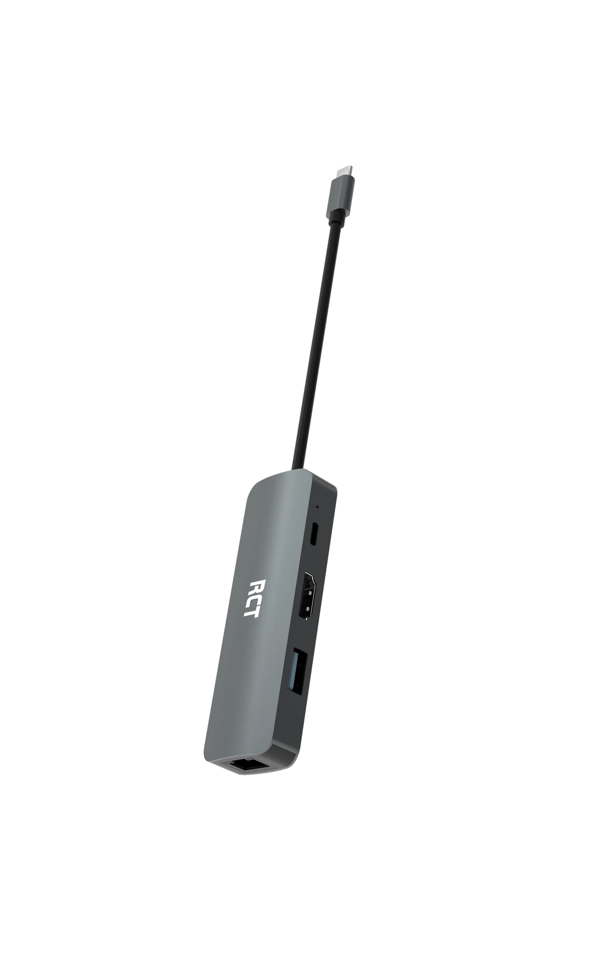 Rct Peripherals Rct Compact 4-IN-1 USB Type C Hub With 1 HDMI; 1 USB 3.0; RJ45 And USB C Power Pass-Through