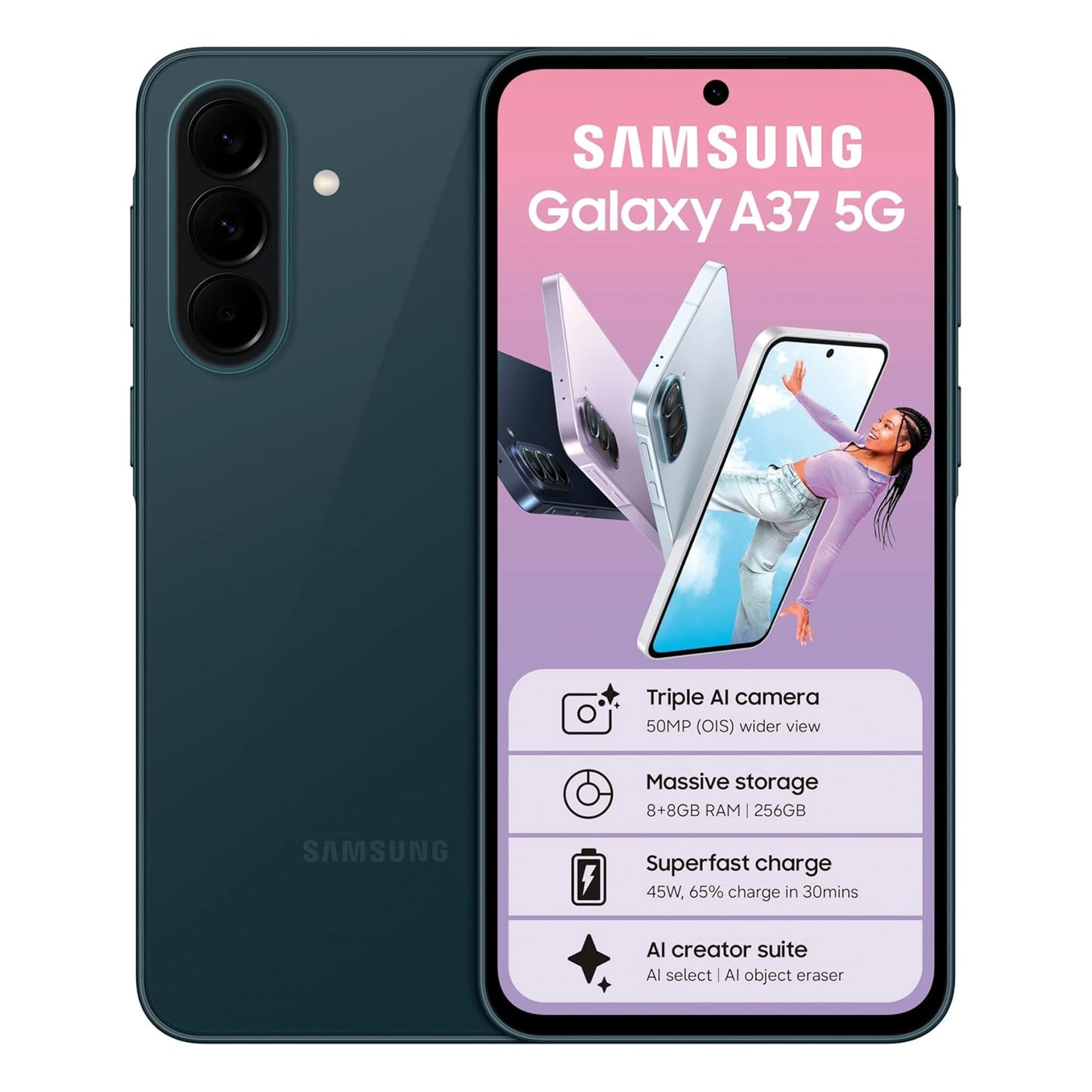 Samsung Galaxy A37 5G 256GB Dual SIM Awesome Gray Green