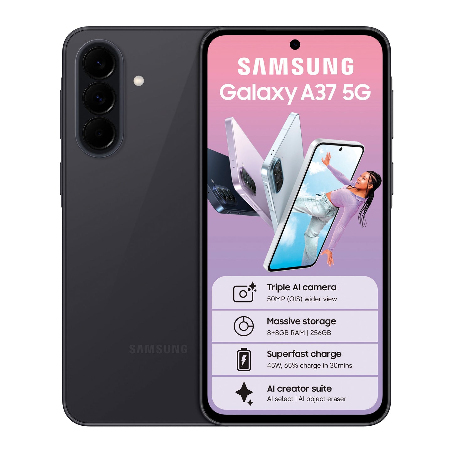 Samsung Galaxy A37 5G 256GB Dual SIM Awesome Charcoal