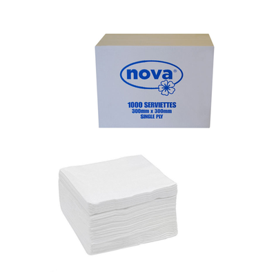 1000 Nova Serviettes Box - 300 x 300 Single Ply