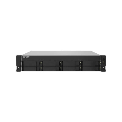 QNAP 8-Bay Quad-Core 17 GHZ Rackmount NAS with 250W PSU 4GB DDR4 UDIMM RAM SATA 6GBPS 2x 10GBE SFP+ LAN 2x 1GBE LAN