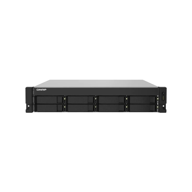 QNAP 8-Bay Quad-Core 17 GHZ Rackmount NAS with 250W PSU 4GB DDR4 UDIMM RAM SATA 6GBPS 2x 10GBE SFP+ LAN 2x 1GBE LAN