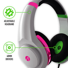 Metallic Multiformat Stereo Gaming Headset - Pink & Green - Neon