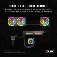 Corsair iCUE LINK H150i LCD Liquid CPU Cooler - QX120 RGB Fans - 360mm Radiator - Fits Intel® LGA 1700; AMD® AM5 - iCUE LINK Sys
