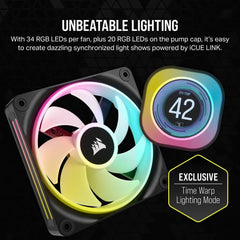 Corsair iCUE LINK H150i LCD Liquid CPU Cooler - QX120 RGB Fans - 360mm Radiator - Fits Intel® LGA 1700; AMD® AM5 - iCUE LINK Sys