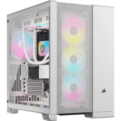 6500D Airflow White Tempered Glass Mid-Tower; 2x 3.5'' |  2x 2.5'' Drive Bays; Up to 360mm Radiator compatible