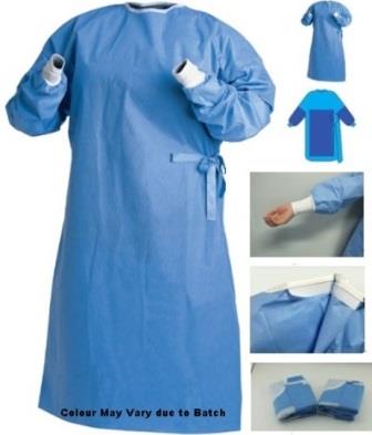 Casey Disposable Sms Fabric Reinforced Surgical Gown Blue Size Extra Large