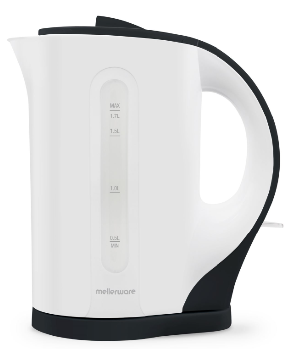 Mellerware Tugela 1.7L Black &amp; White Cordless Plastic Kettle