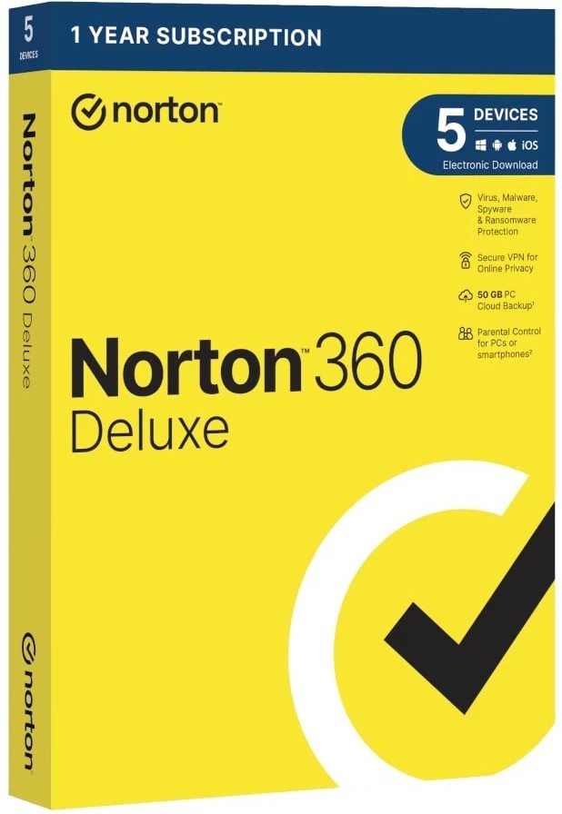 Norton 360 Deluxe 5-DEVICE Annual License