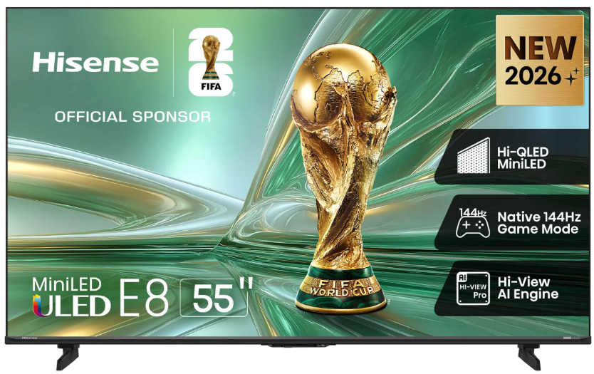 Hisense 55 Inch E8S UHD Mini LED 144HZ Smart TV