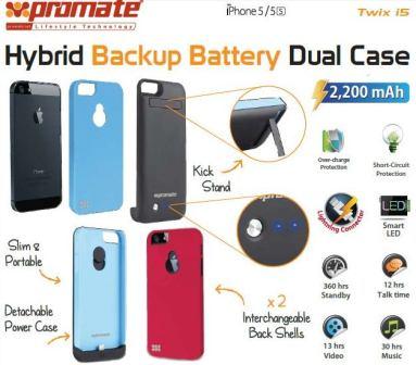 Promate Red TWIX.I5 Hybrid Backup Battery Dual Case