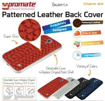 Promate Blue CHARM.S4 Premium Leather Back Cover