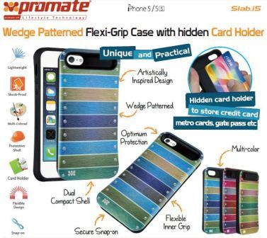Promate Green Slab iPhone 5 Wedge Patterned Flexigrip Case