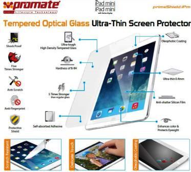 Promate Primeshield.ipm-Ultra-Thin Tempered Optical Glass