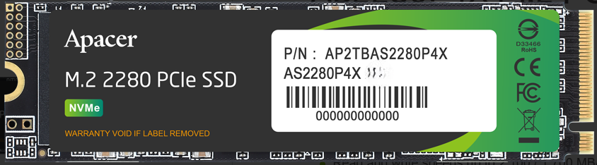Apacer AS2280P4X M.2 PCIE 512GB SSD