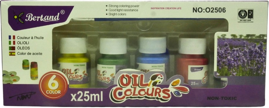 Bertand 6 X 25ML Assorted Oil Paint Colors Set
