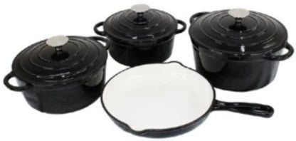 Totally 7 Piece Black Cast Iron Cookware Set