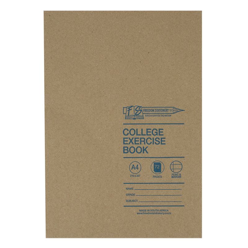 Freedom A4 College Exercise Book Feint and Margin 72 Page
