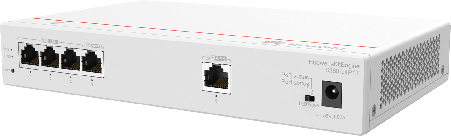 Huawei S380 L4P1T 1*GE Wan 4*GE Lan(poe+ 50W) Up To 150 Users Forwarding Performance 2GBPS