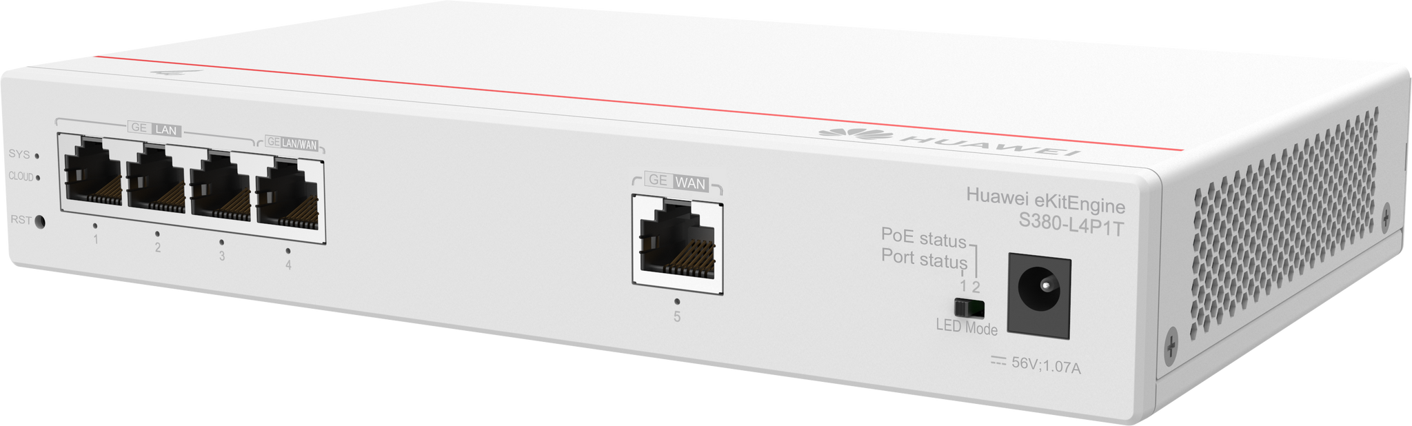 Huawei S380 L4P1T 1*GE Wan 4*GE Lan(poe+ 50W) Up To 150 Users Forwarding Performance 2GBPS
