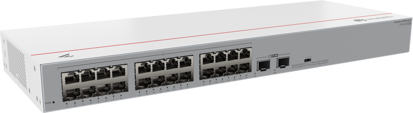 Huawei S110-24T2SR 24*10/100/1000BASE-T Ports 2*GE Sfp Ports AC Power