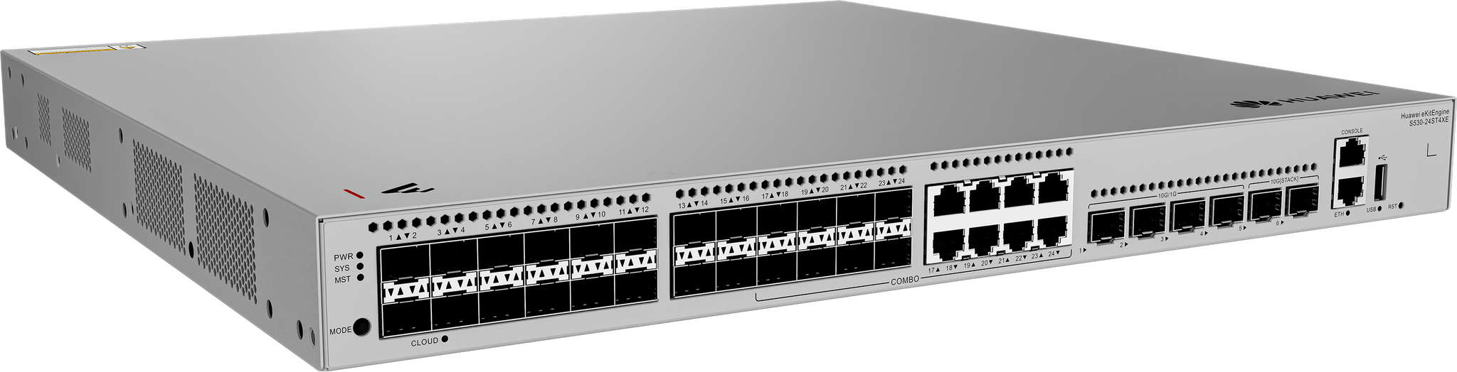Huawei S530-24ST4XE 24*GE Sfp Ports 8 Of Which Are Dual-Purpose 10/100/1000 Or Sfp 4*10GE Sfp+ Ports 2*12GE Stack Ports