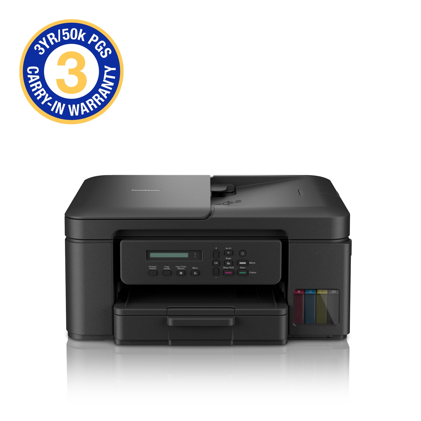 Brother 3-IN-1 Ink Tank Printer With Wireless Networking Capabilities/ Duplex Printing (3YR / 50 000 Page Carry In Warranty)