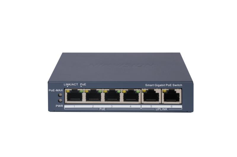 Hikvision 4PORTS L2 Smart Managed 4 Gigabit RJ45 POE Ports 2 Gigabit RJ45 Port