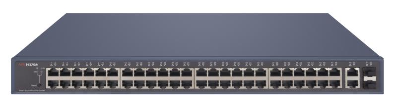 Hikvision L2 Smart Managed 48 Gigabit POE Ports 2 Gigabit RJ45 2 Gigabit Sfp Uplink Ports 802.3AF/AT POE Power Budget 470W Max.
