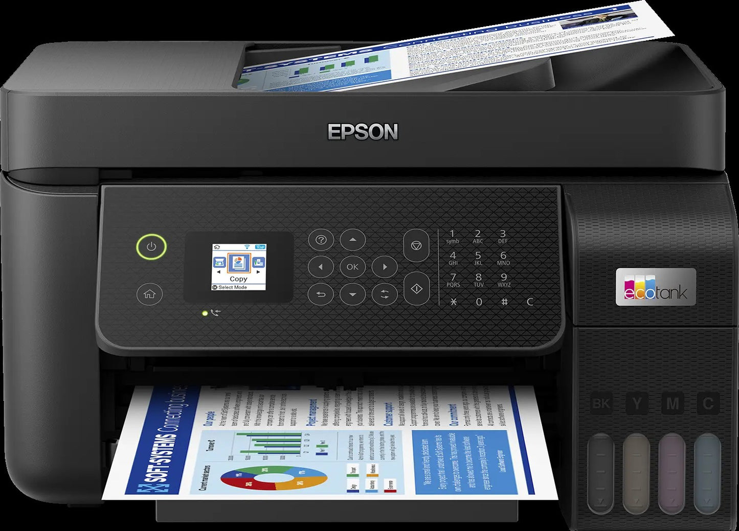 Epson 33PPM Mono 15PPM Colour A4 Print Scan Copy USB Wi-Fi/Wi-Fidirect Ethernet Manualduplexprint Adf Incl 1 Set Of Ink (2 X Black)