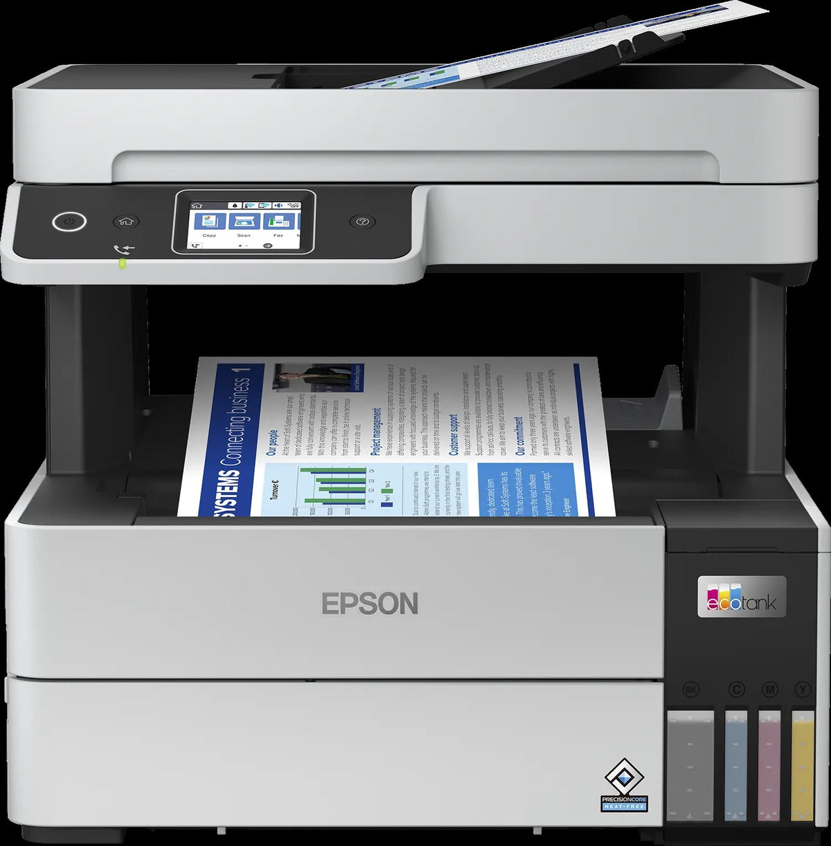 Epson 37PPM Mono 23PPM Colour A4 Print Scan Copy Fax USB Wi-Fi/Wi-Fidirect Ethernet Autoduplexprint Adf Incl 1 Set Of Ink (2 X Black)