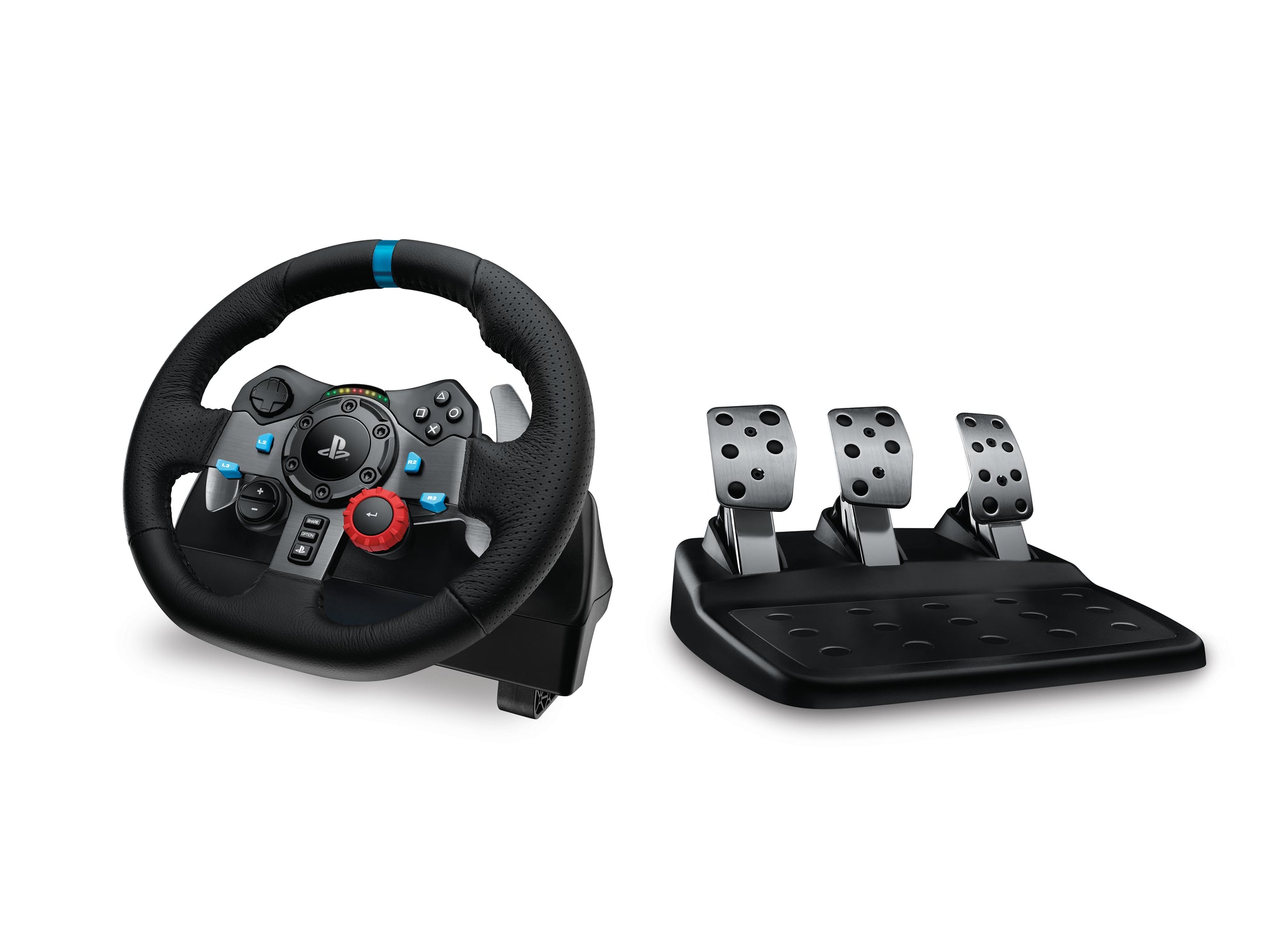 Logitech – Gaming Accessory – PLAYSTATION4 And PLAYSTATION5 – Stainless Steel Paddle And Hand Stitched Leather Wheel