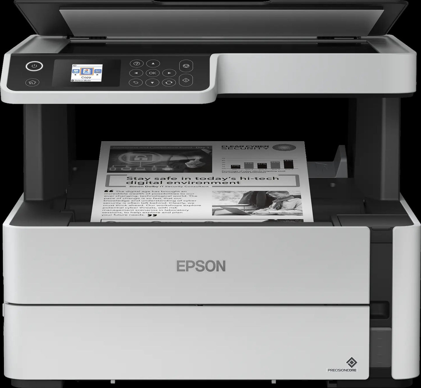 Epson 39PPM Mono A4 Print Scan Copy USB Wired Wireless WIFI Direct Ethernet Duplex Print Only Incl 2 Ink Bottles