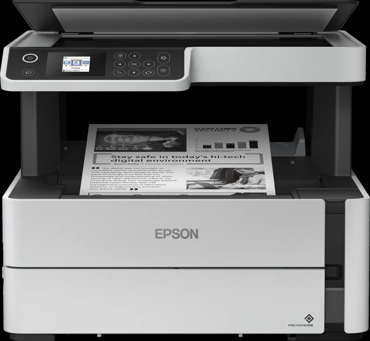 Epson 39PPM Mono A4 Print Scan Copy USB Wired Wireless WIFI Direct Ethernet Duplex Print Only Incl 2 Ink Bottles