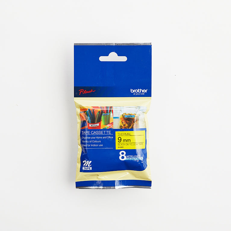 Brother Non Laminated Tape Black On Yellow 8M X 9MM
